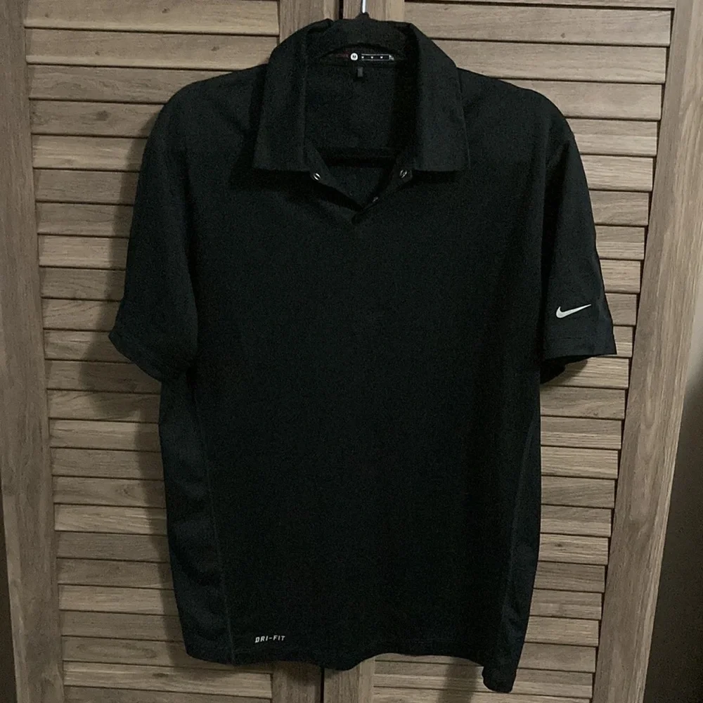 NWOT - Nike Tiger Woods Collection Dri Fit Black 1/4 Snap Men’s Shirt (M) - Picture 4 of 10